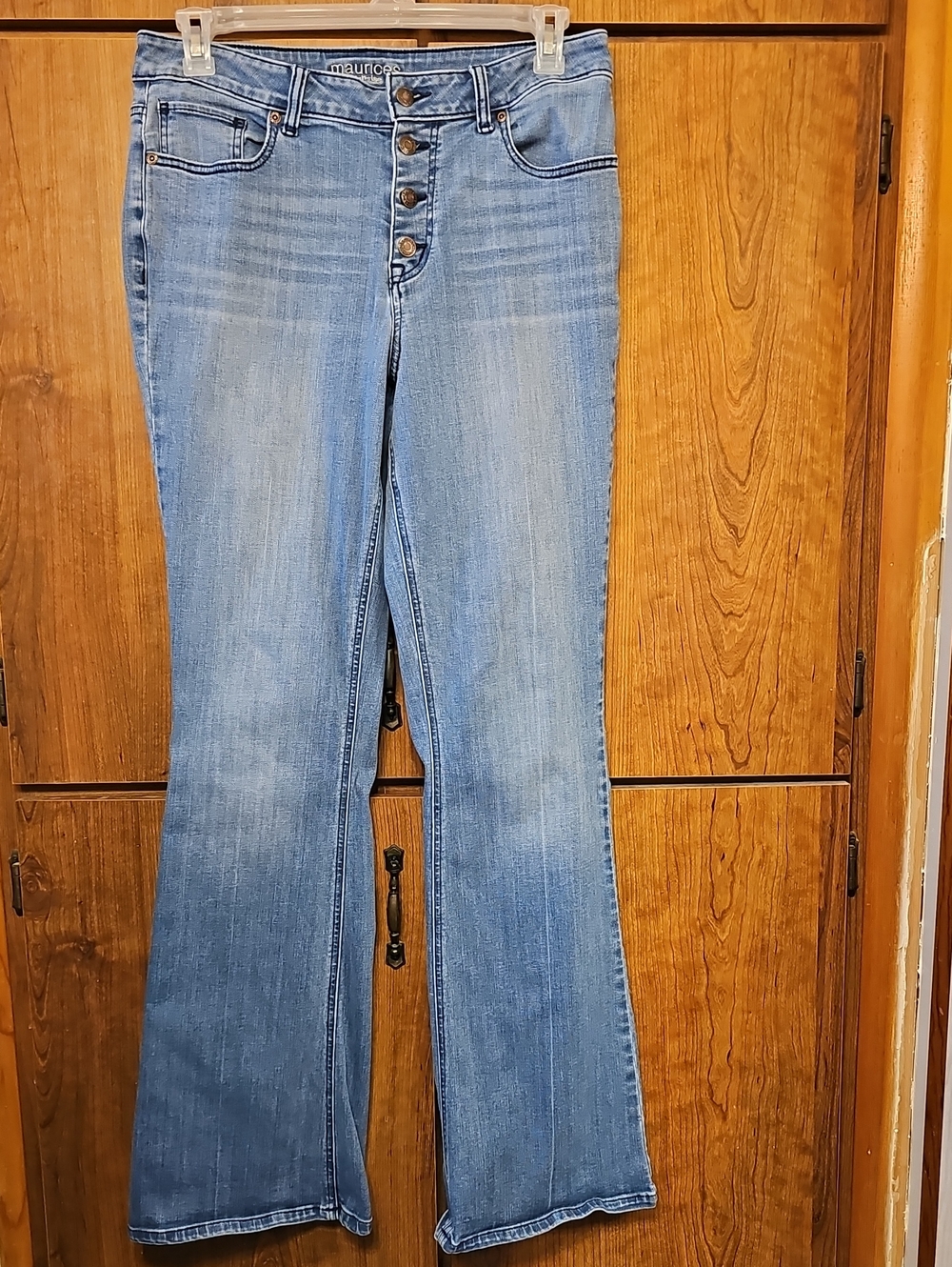Maurices Tall DenimFlex™ High Rise Button Fly Flare Jean Light Wash Sz 14 LONG